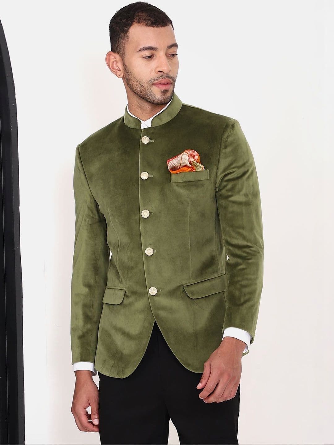 MANQ Men Solid Bandhgala Slim-Fit 2-Piece Suits - view 1