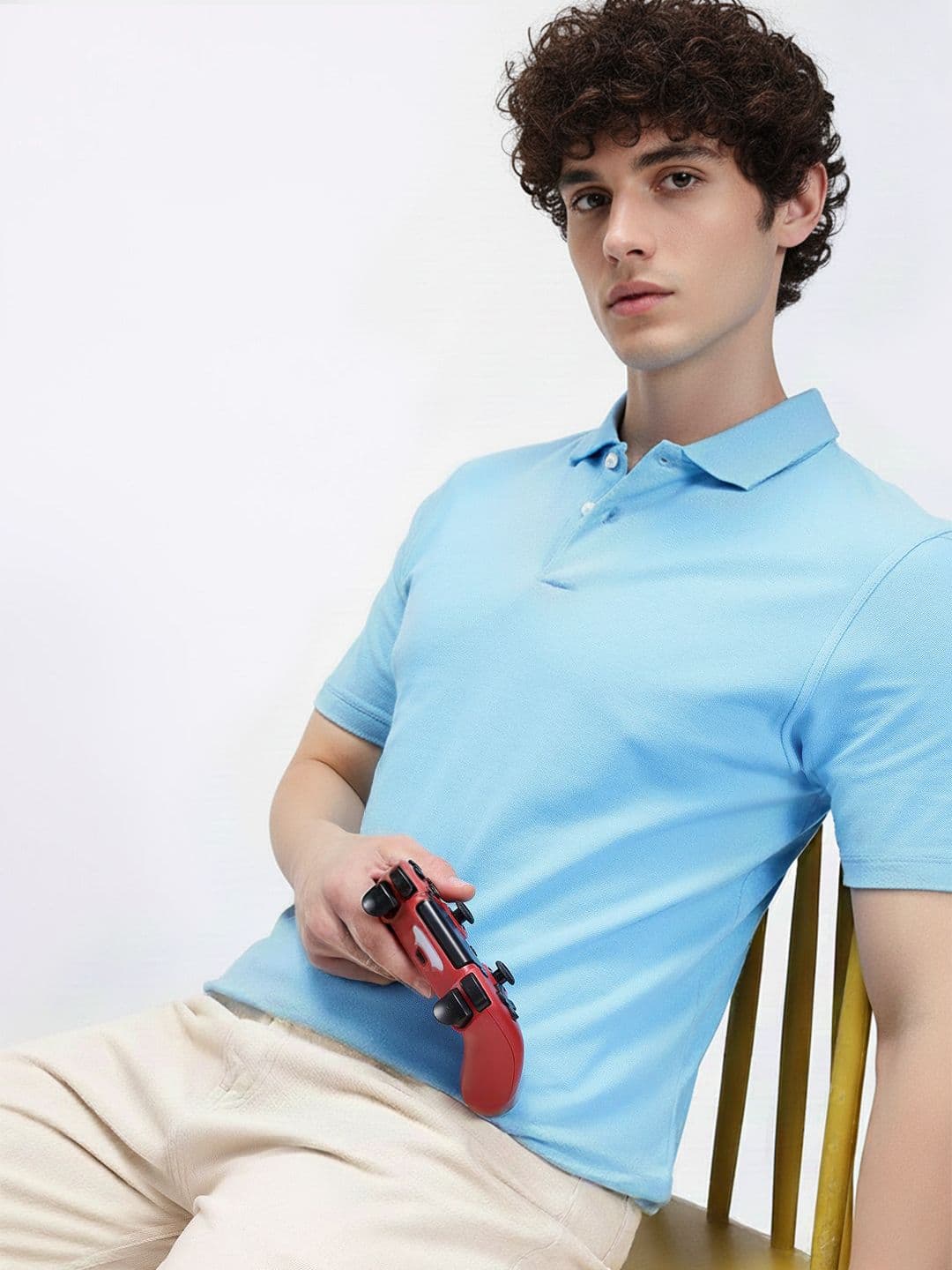 Kook N Keech Solid Polo Collar T-shirt - view 1