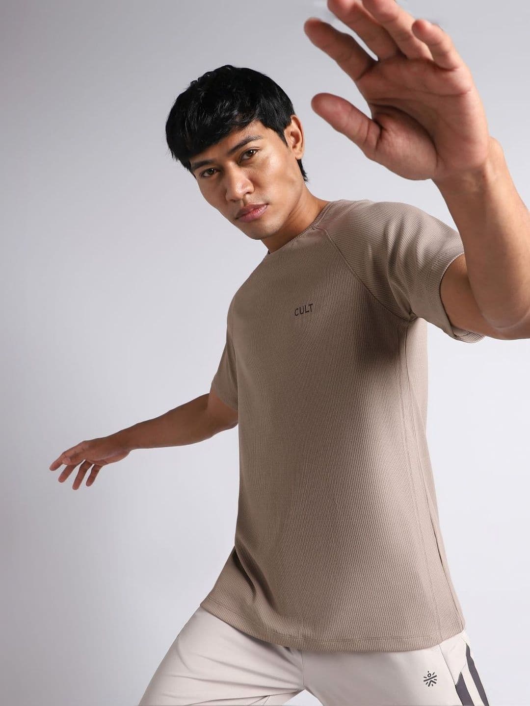 CULT Men Moisture Wicking Self Design Round Neck T-shirt - view 1