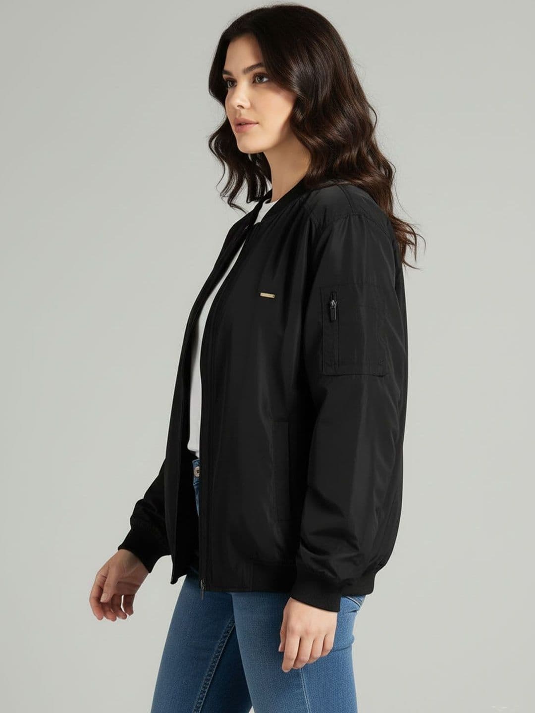 Promount Women Stand Collar Lightweight Bomber Jacket - view 1