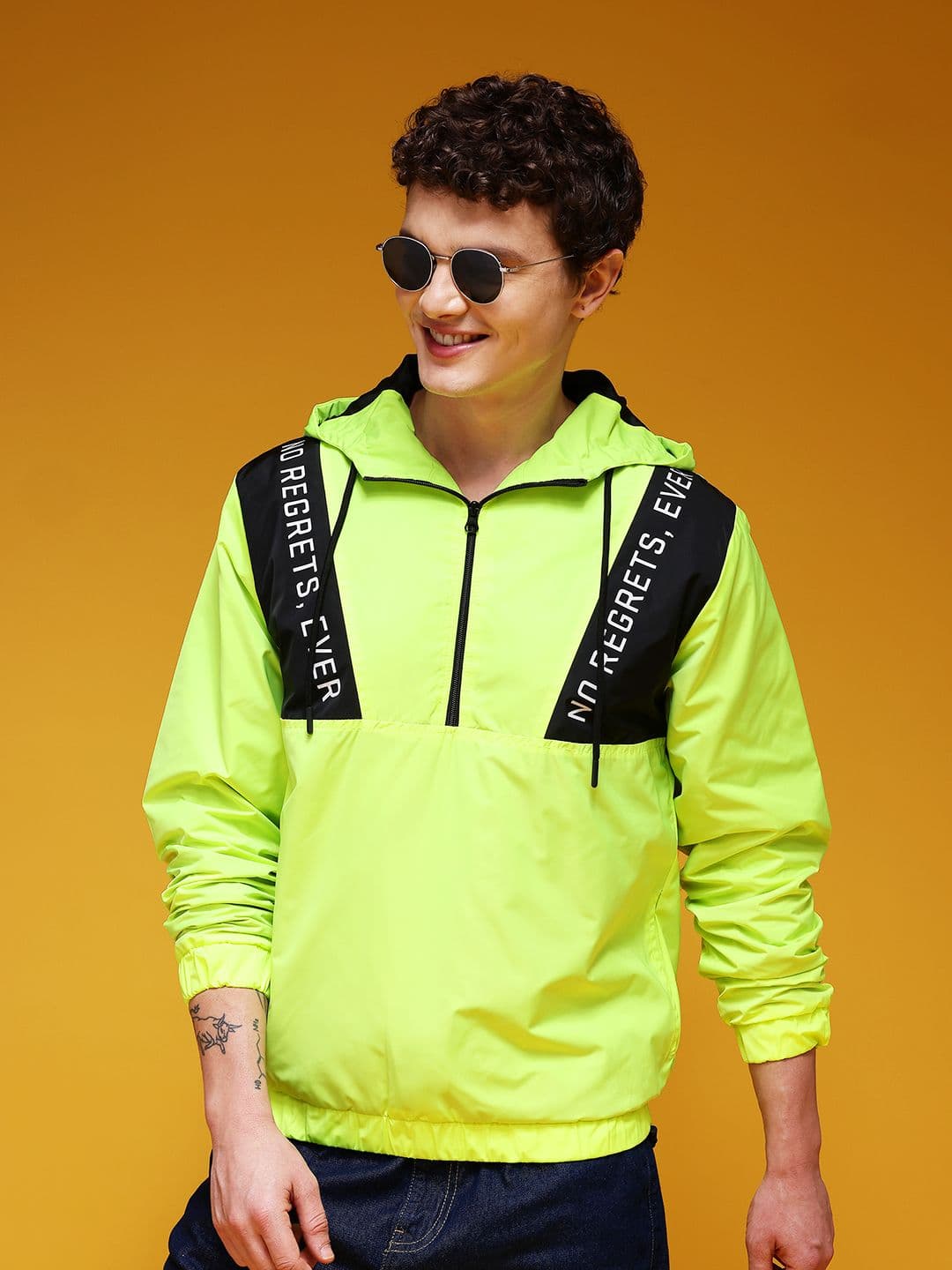 HERE&NOW Colourblocked Windcheater Hooded Bomber Jacket - view 1