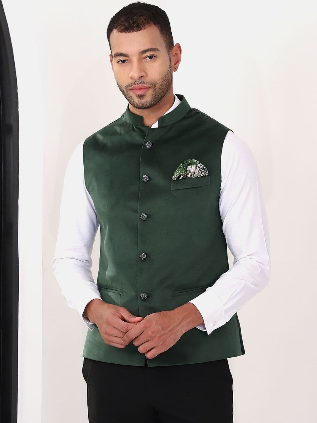 MANQ Velvet Nehru Jackets - view 1