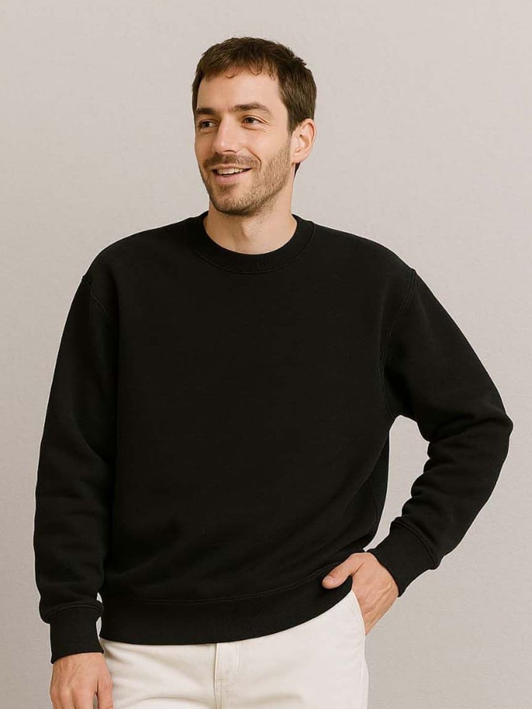 Organic Chics Men Fleece Round Neck Oversized Sweatshirt - view 1