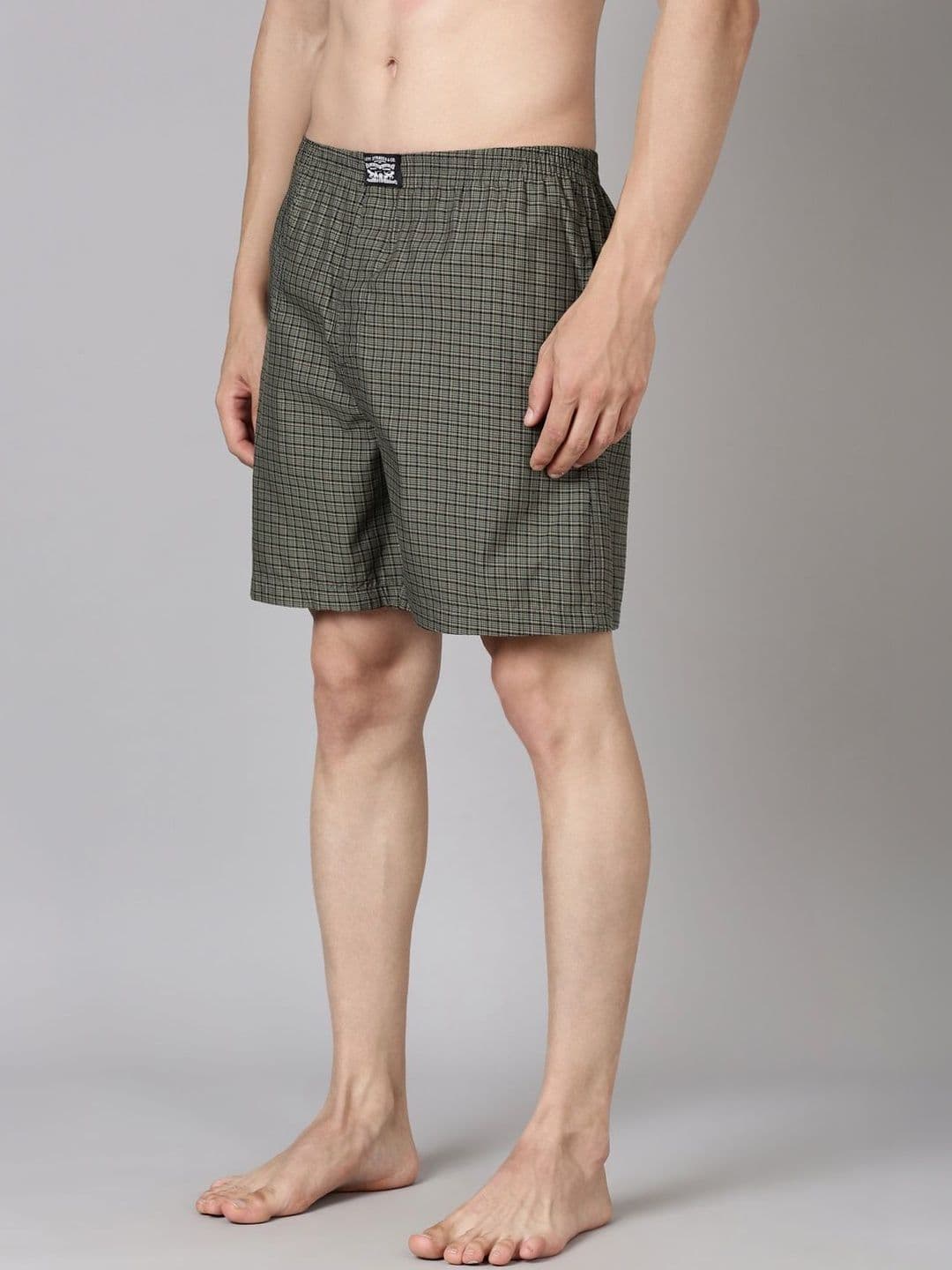 Levis Checked Pure Cotton Woven Soft Boxer Shorts With Side Pocket - view 1