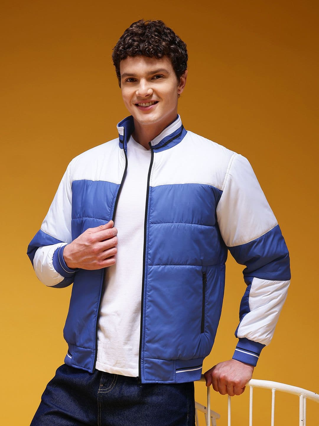 HERE&NOW Colourblocked Padded Bomber Jacket - view 1