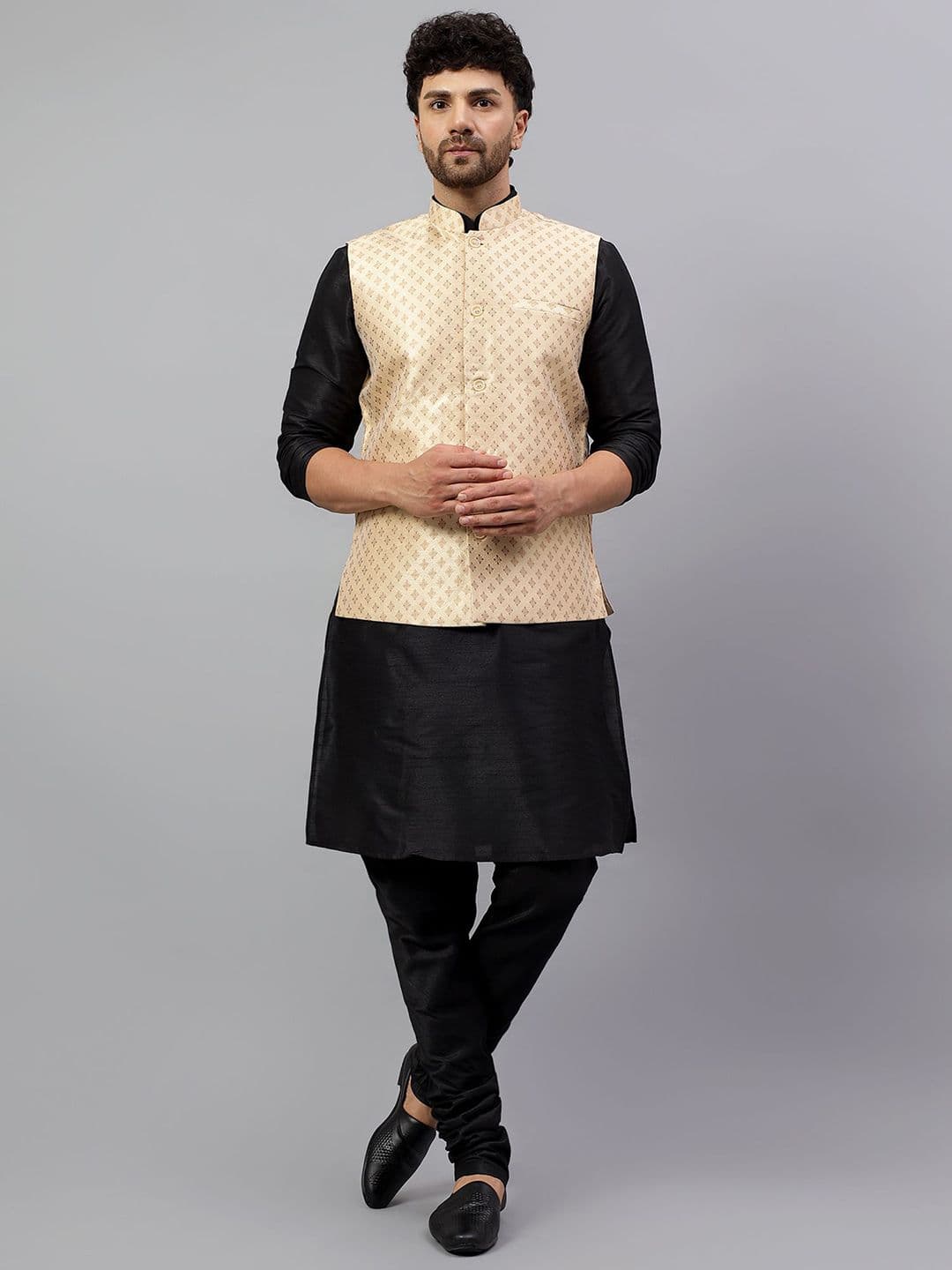 Latest Chikan Garments Men Ethnic Motifs Woven Design Nehru Jackets - view 1