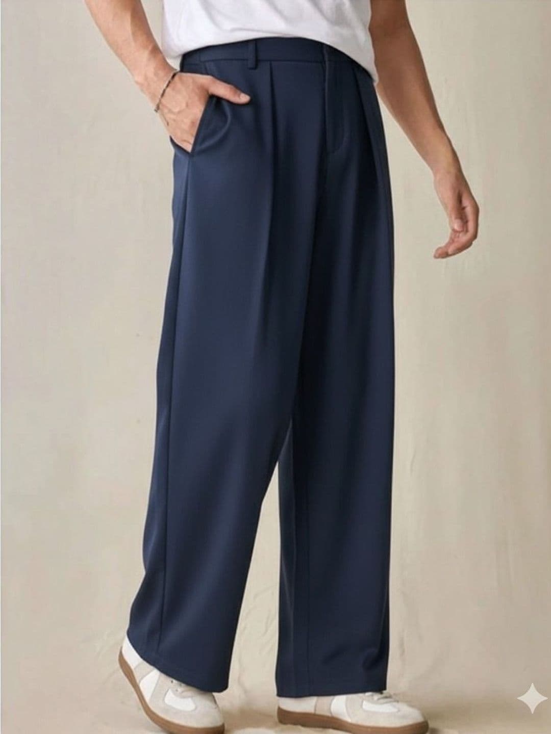 Next One Men Korean Straight Fit Easy Wash Pleated Trousers - view 1