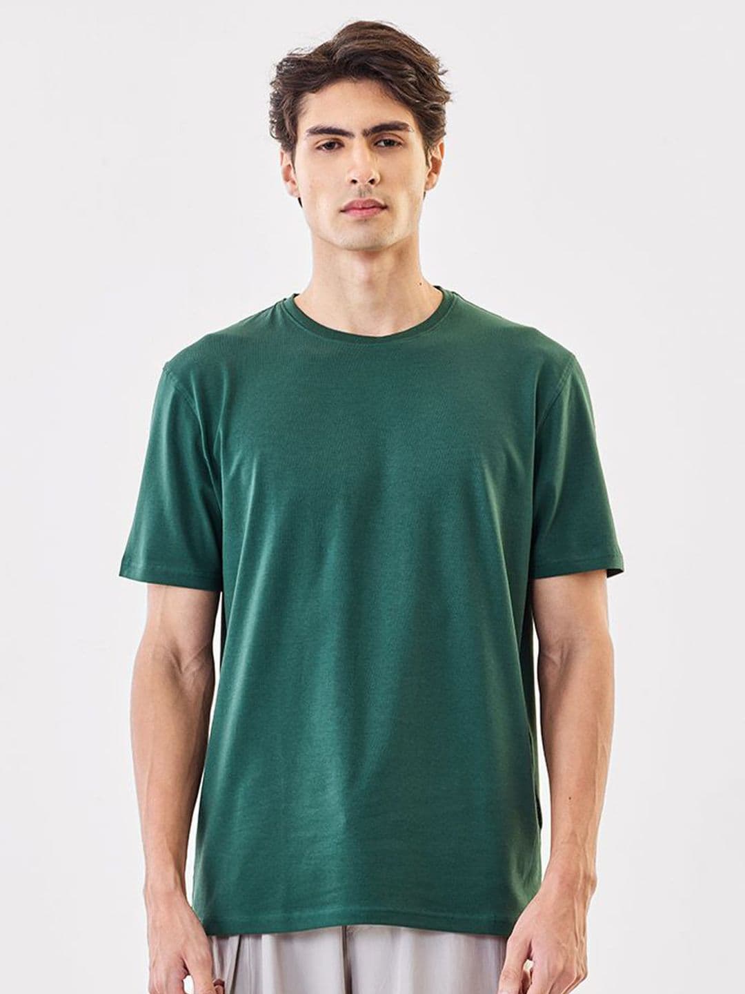 Snitch Men Solid Round Neck Pure Cotton T-shirt - view 1