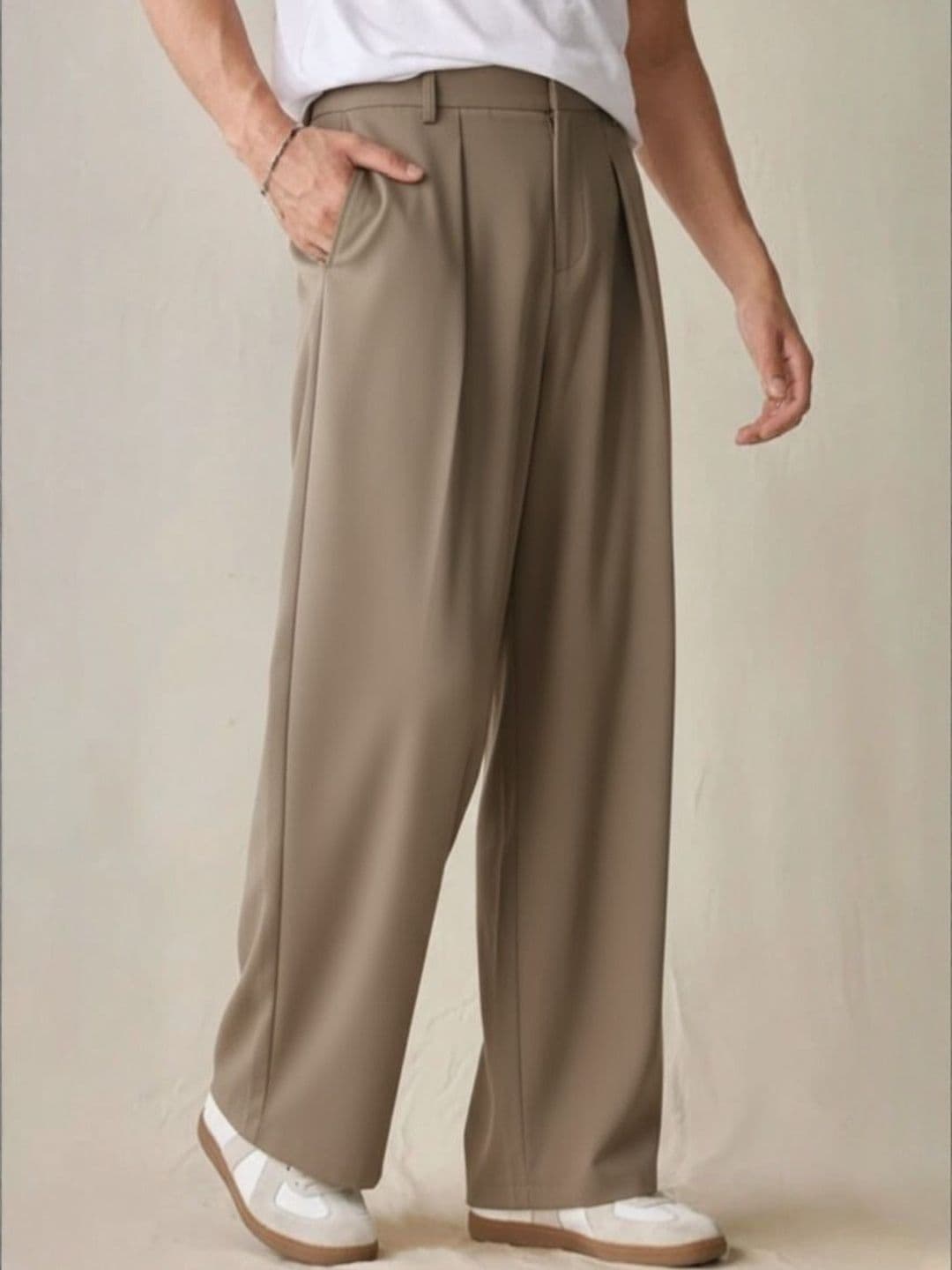 Next One Men Korean Straight Fit Easy Wash Pleated Trousers - view 1