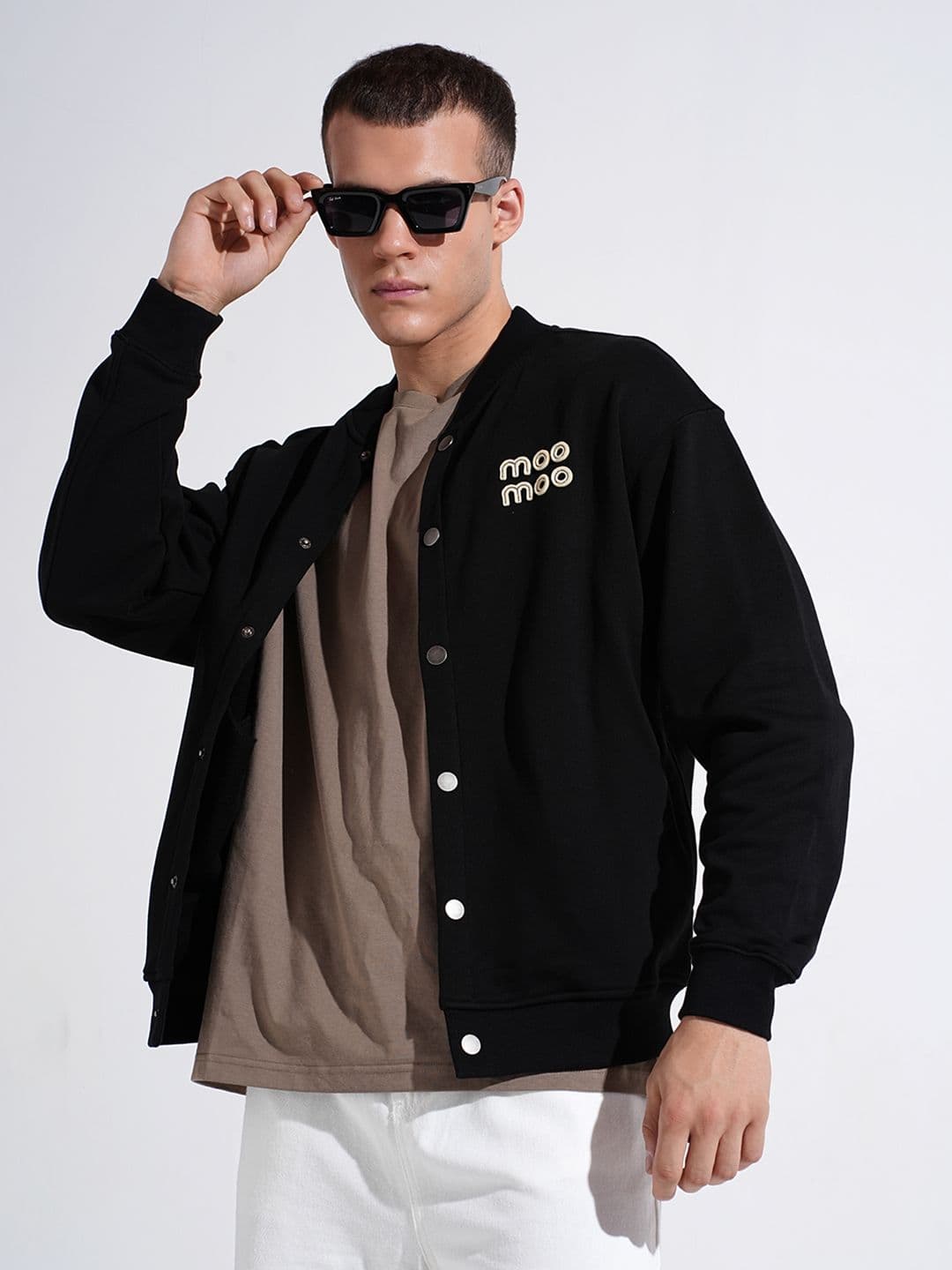 SHOWOFFFF Men Typography Lightweight Outdoor Open Front Jacket - view 1