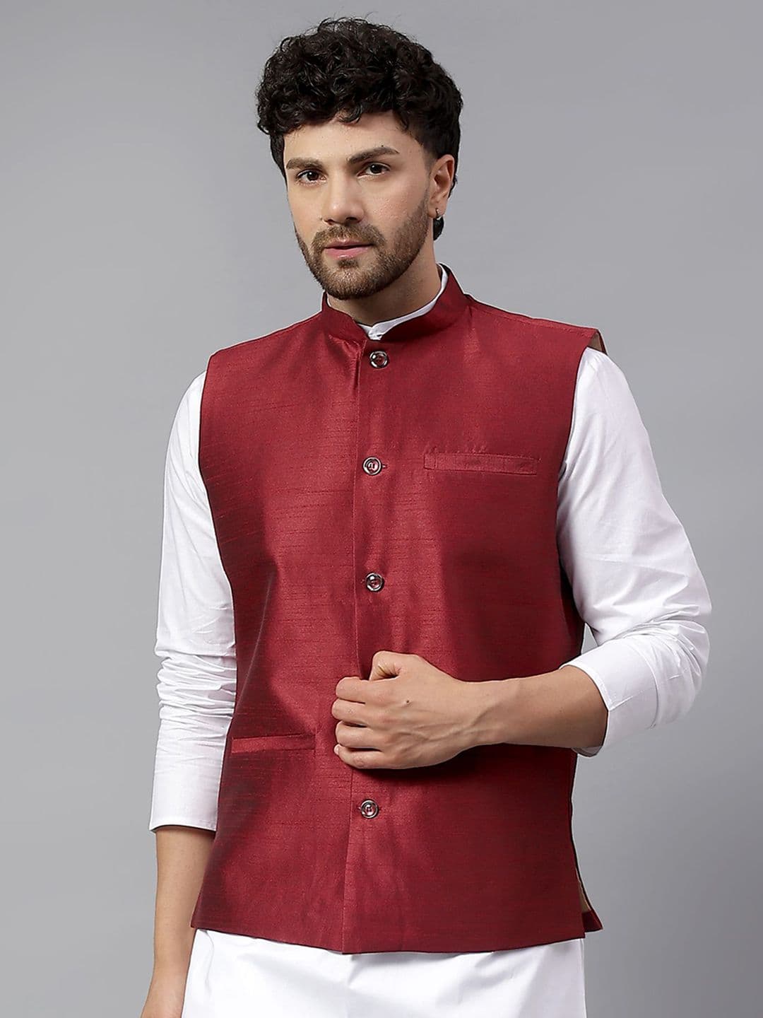 Latest Chikan Garments Mandarin Collar Nehru Jackets - view 1