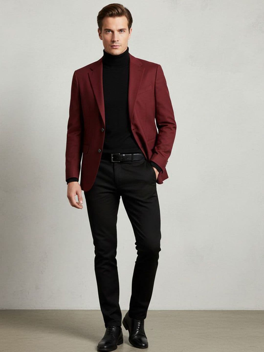 INVICTUS Men Solid Single Breasted Double Vent Formal Blazer - view 1