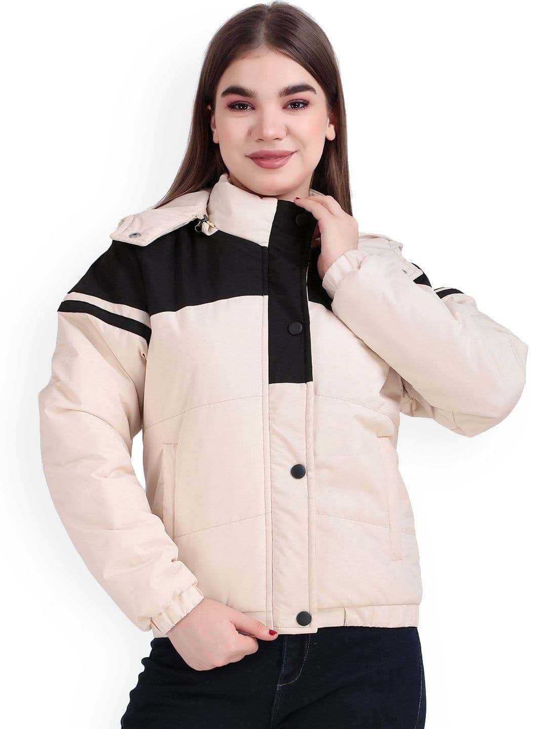The Roadster Lifestyle Co. Colourblocked Hooded Padded Jacket - view 1
