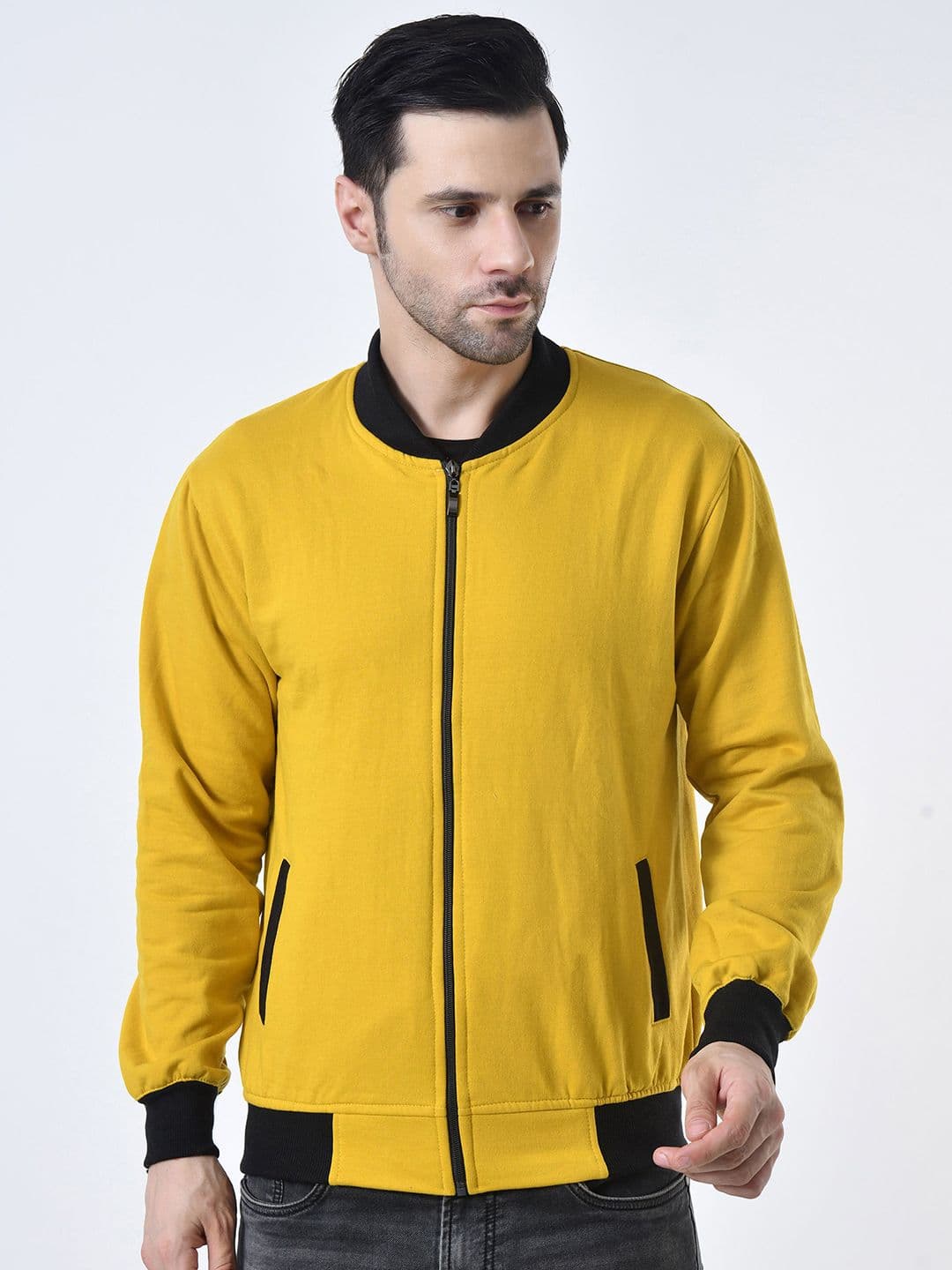 BAESD Men Stand Collar Solid Lightweight Bomber Jacket - view 1