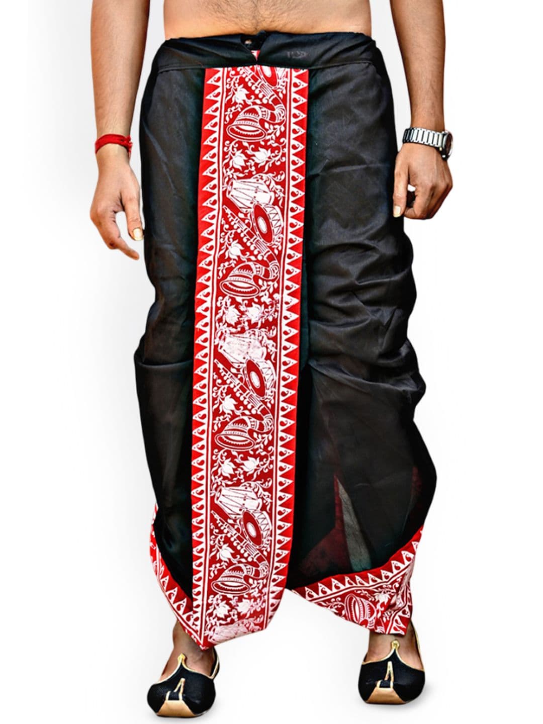 Looknest Men Printed Art Silk Dhoti - view 1