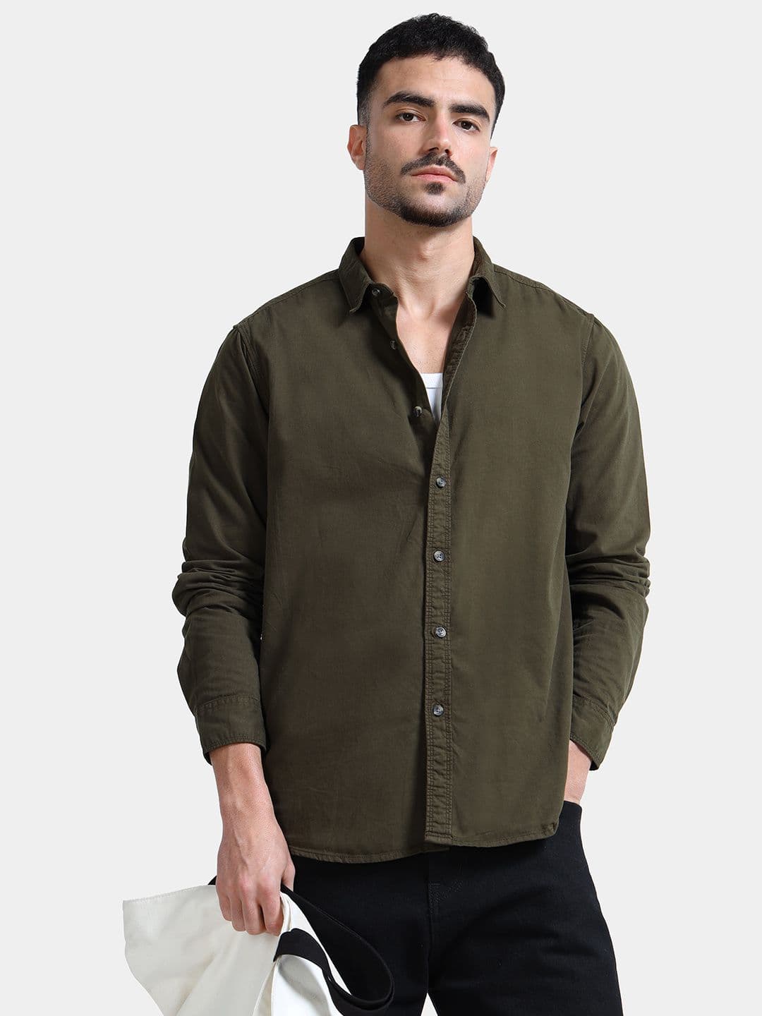 StitchX Men Full Sleeve Core Essentials Twill Over-Dyed Shirt - view 1