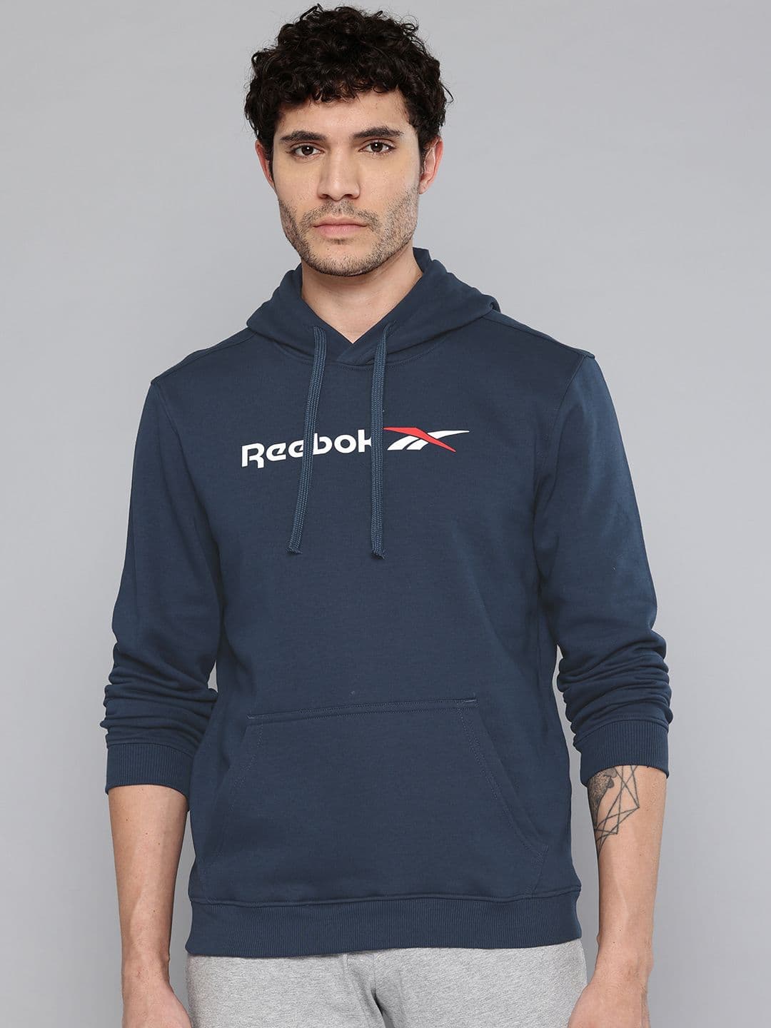Reebok Brand Logo Print Hooded Sweatshirt - view 1