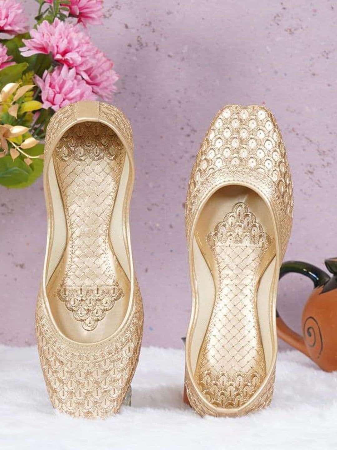 DFR Girls Woven Design Mojaris Flats - view 1