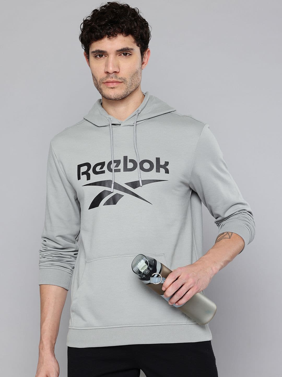 Reebok Men Cotton Sweatshirt for Casual and Daily Wear - Sportswear Hooded Sweatshirt - view 1