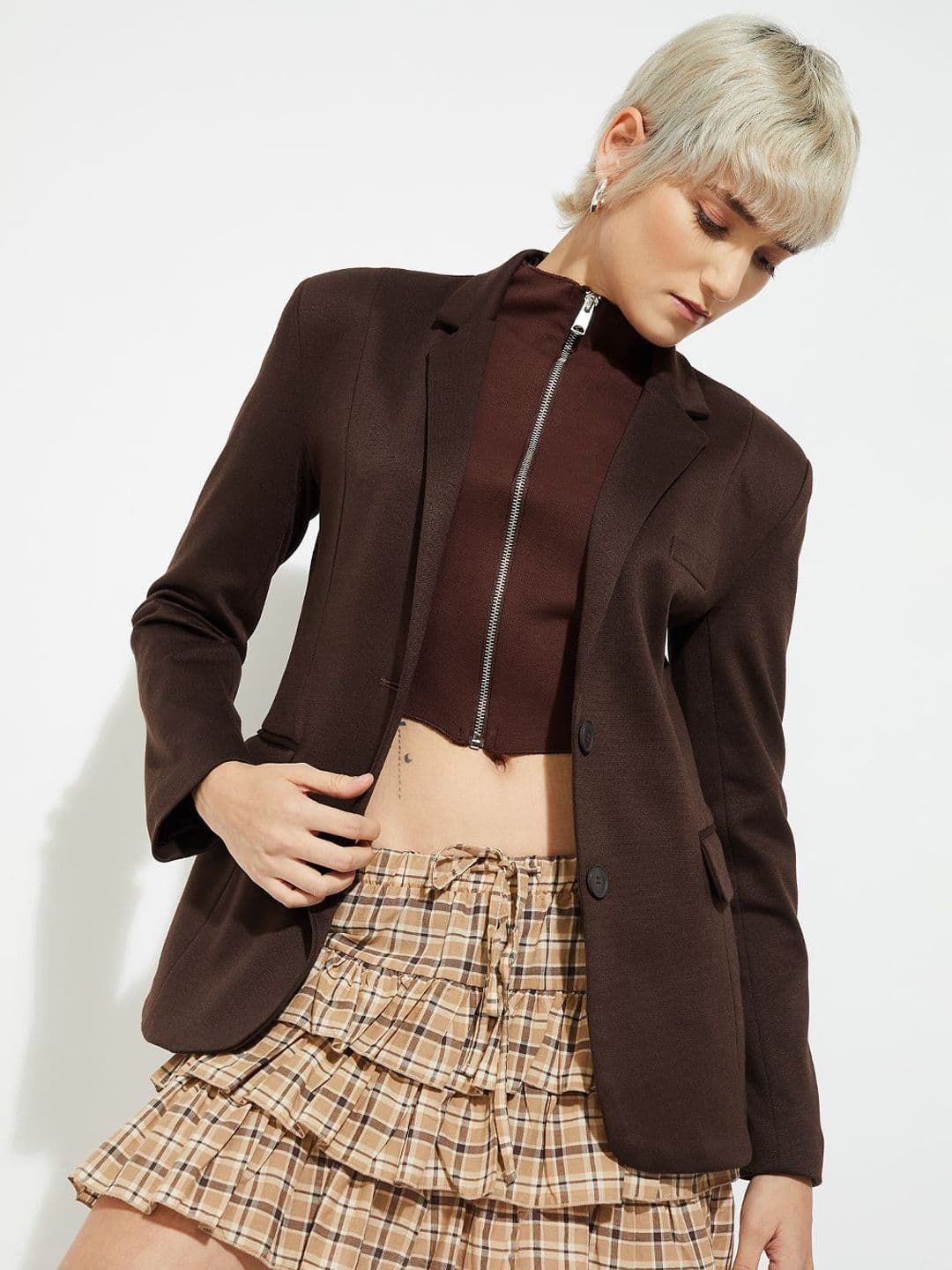 max Women Textured Regular Fit Blazer - view 1