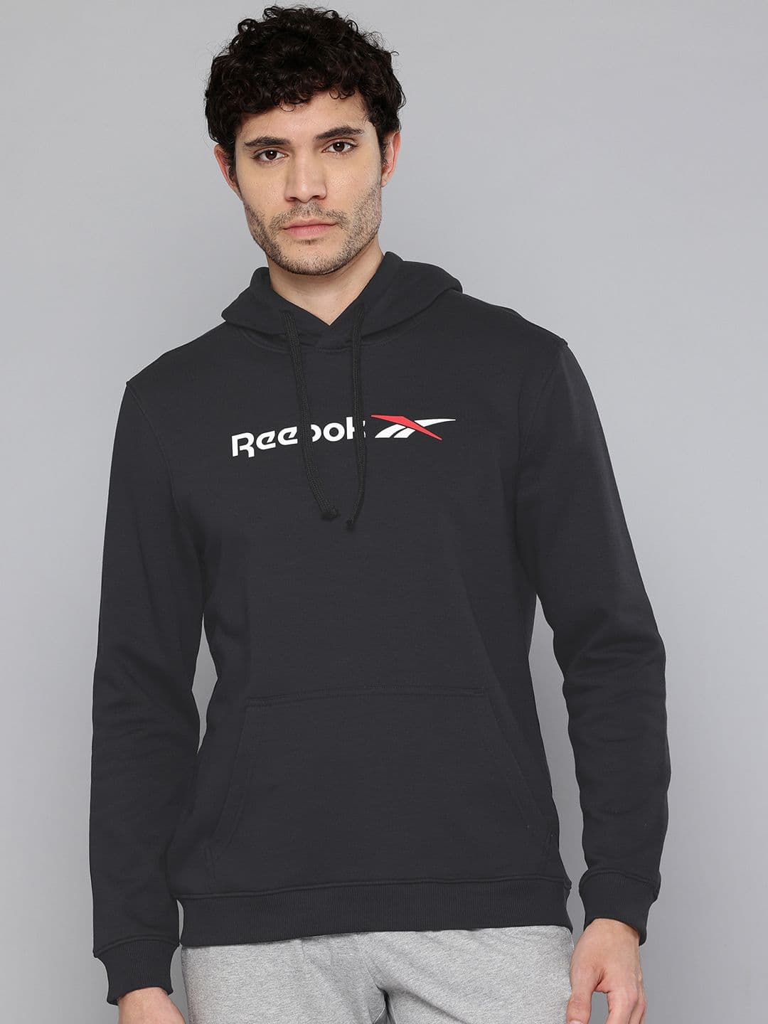 Reebok Brand Logo Print Hooded Sweatshirt - view 1
