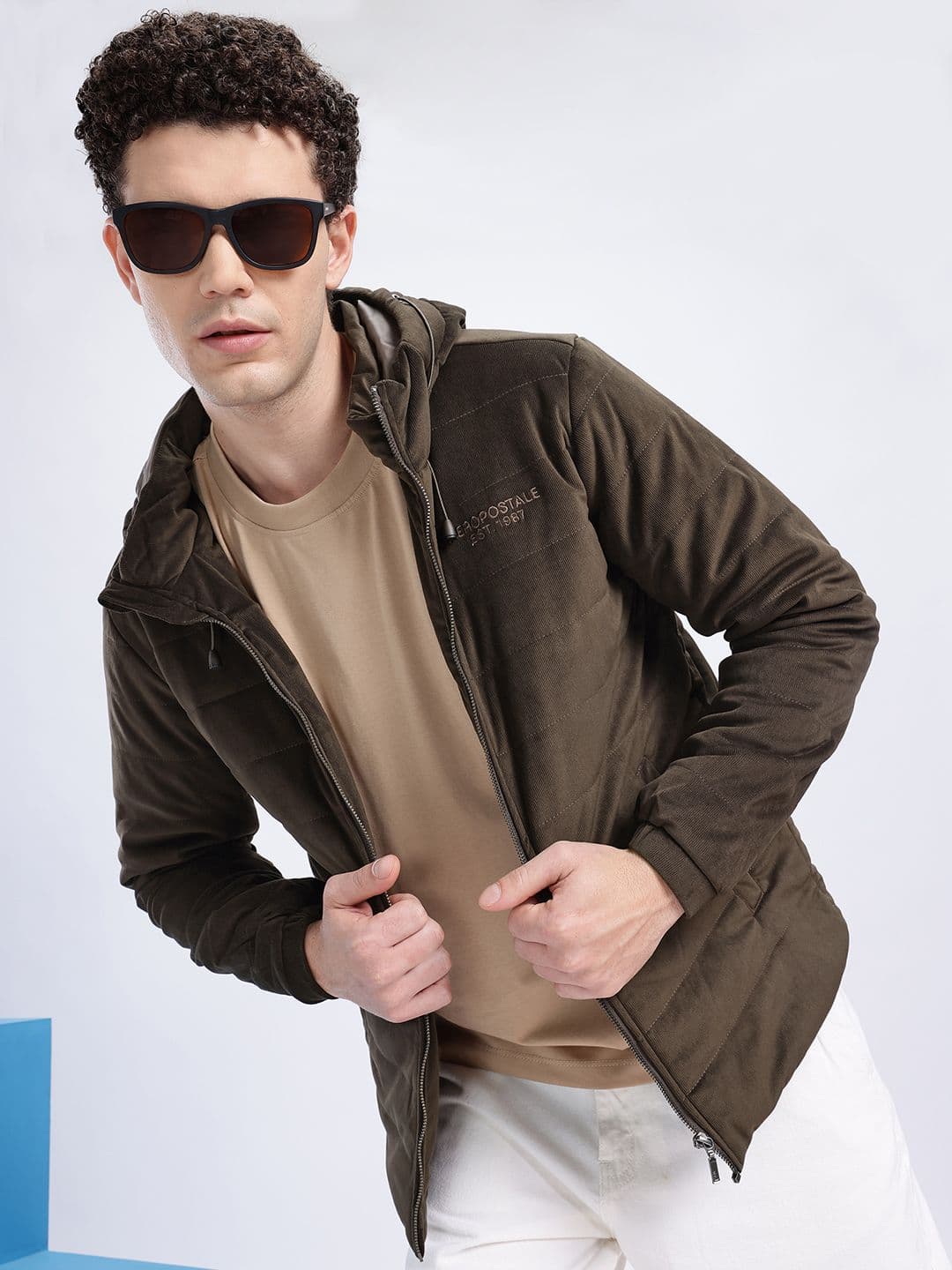 Aeropostale Corduroy Hooded Padded Jacket - view 1