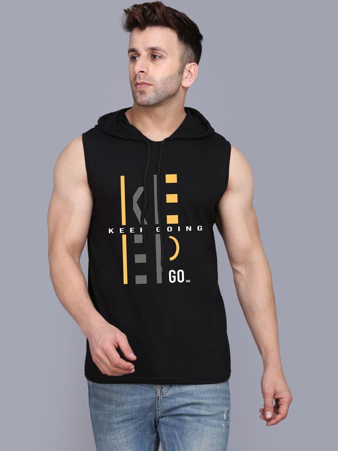 CRYPTIC Men Typography Printed Hooded T-shirt - view 1