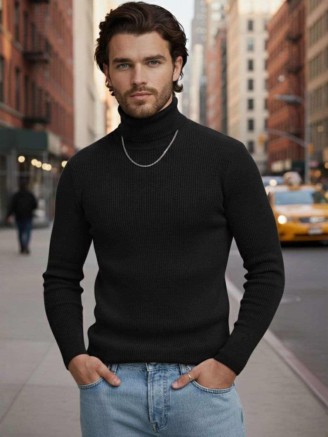 CLAFOUTIS Men Turtle Neck Slim Fit T-shirt - view 1
