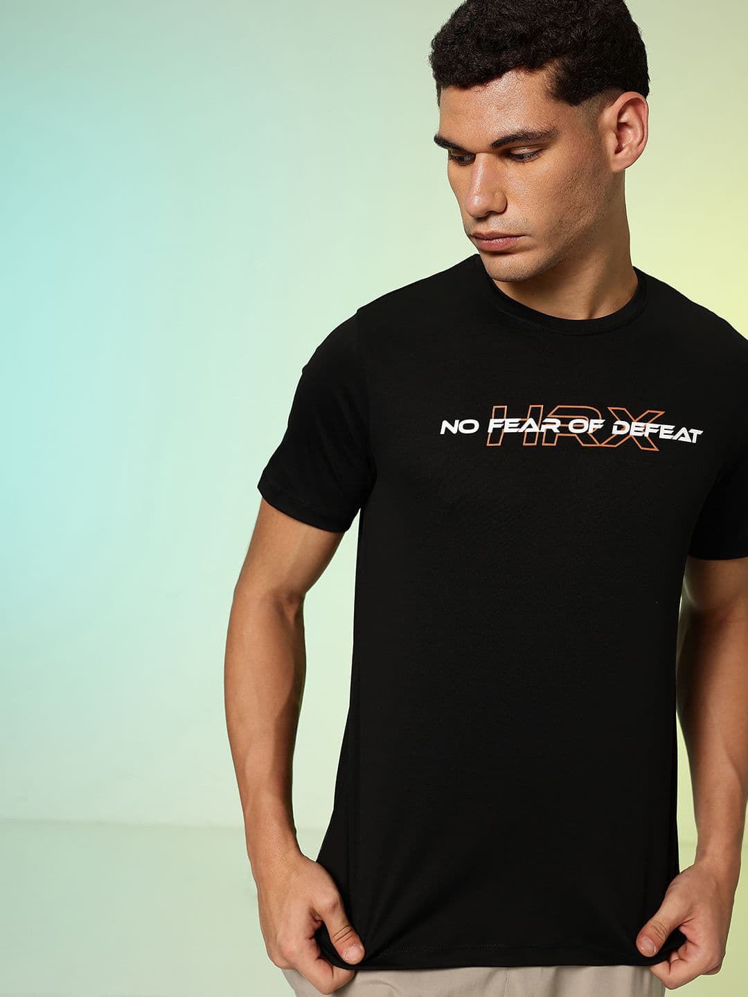 HRX by Hrithik Roshan Typography Printed Rapid-Dry Training T-shirt - view 1