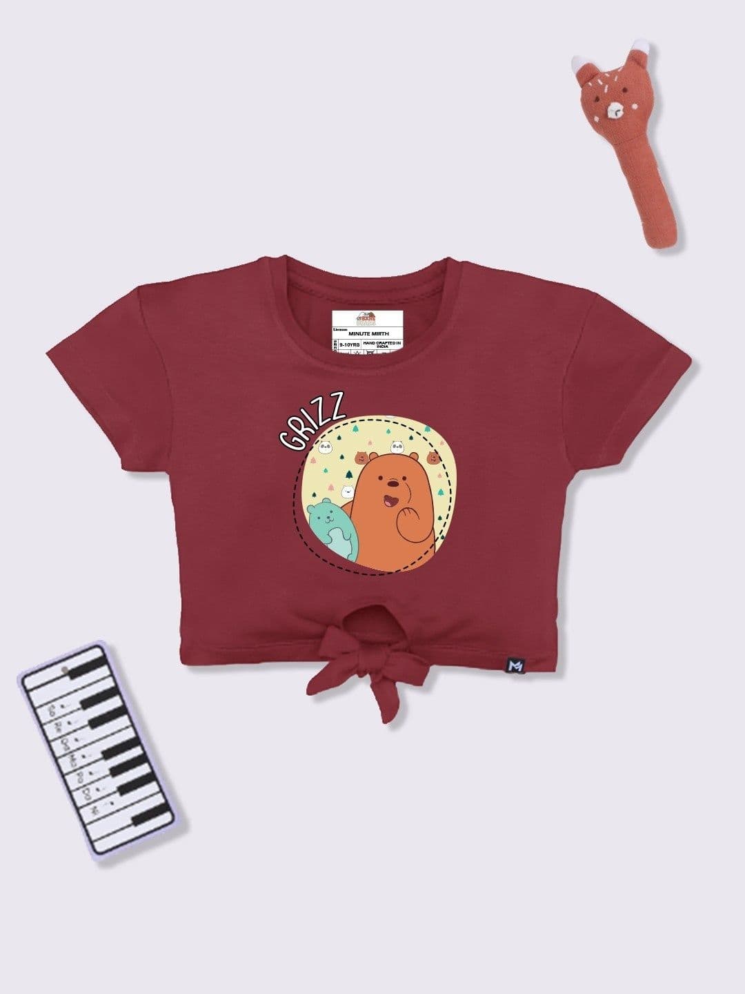 YK X Minute Mirth We Bare Bears Graphic Printed Crop Top - view 1