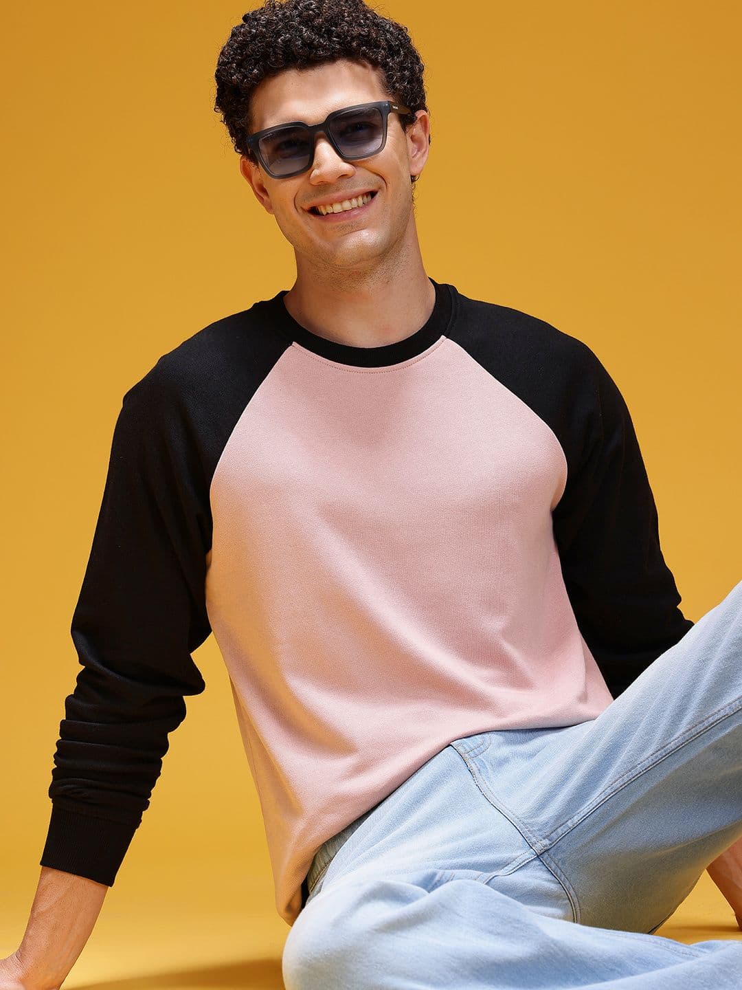 HERE&NOW Colourblocked Raglan Sleeves Sweatshirt - view 1