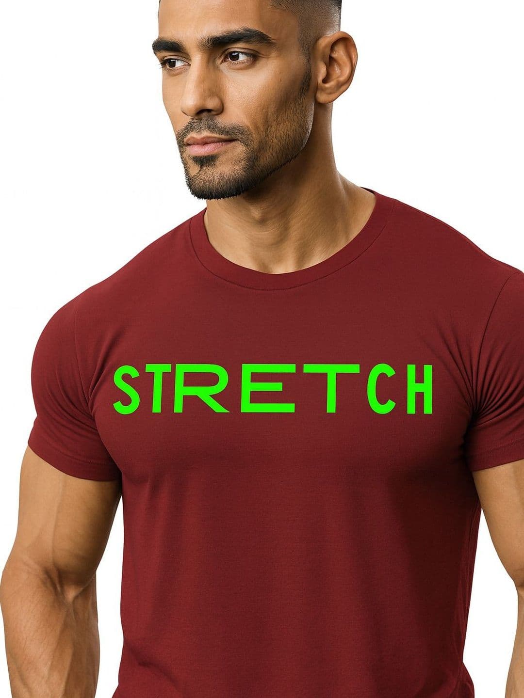 3Colors Typography Printed Round Neck Moisture Wicking Muscle Fit T-shirt - view 1