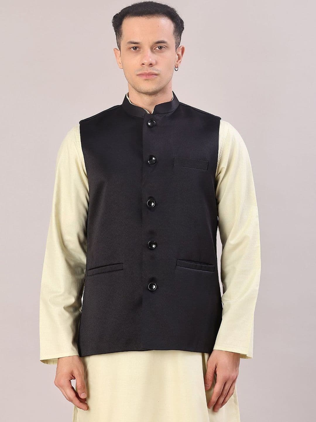 V-Mart Mandarin Collar Sleeveless Nehru Jacket - view 1