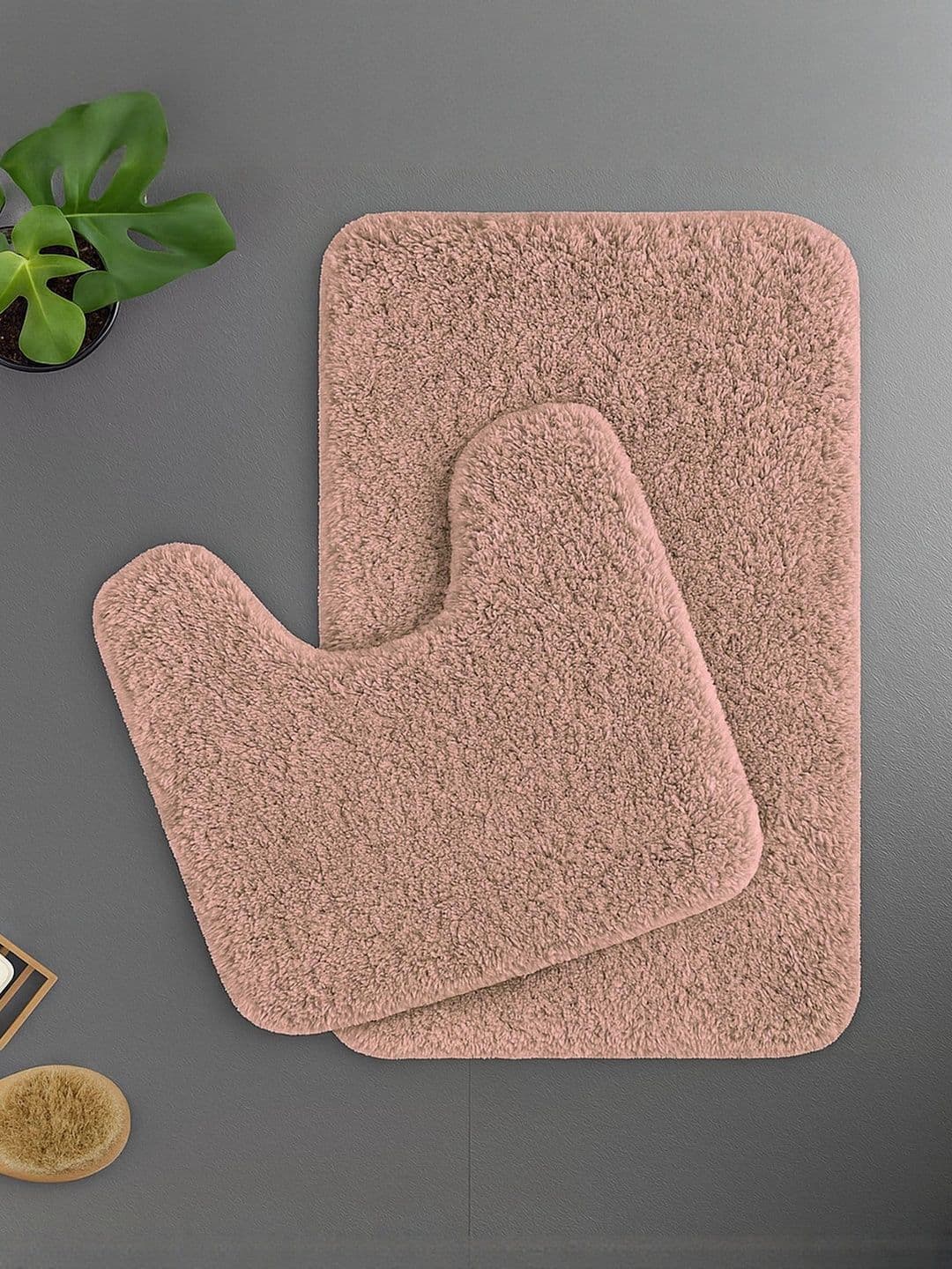 LUXEHOME INTERNATIONAL Peach 2 Pcs Anti-Skid Water-Absorbent Ultra Soft 2800 GSM Bath Rugs - view 1