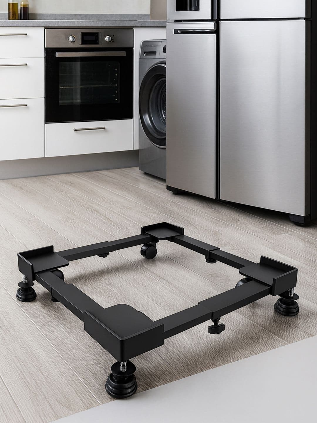 Kuber Industries Adjustable Fridge Washing Machine Trolley metal Stand Anti Vibration Grip - view 1