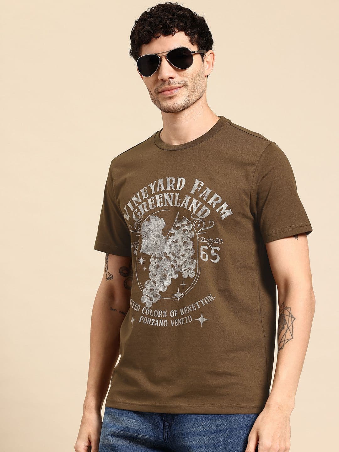 United Colors of Benetton Graphic Printed Round Neck T-shirt - view 1