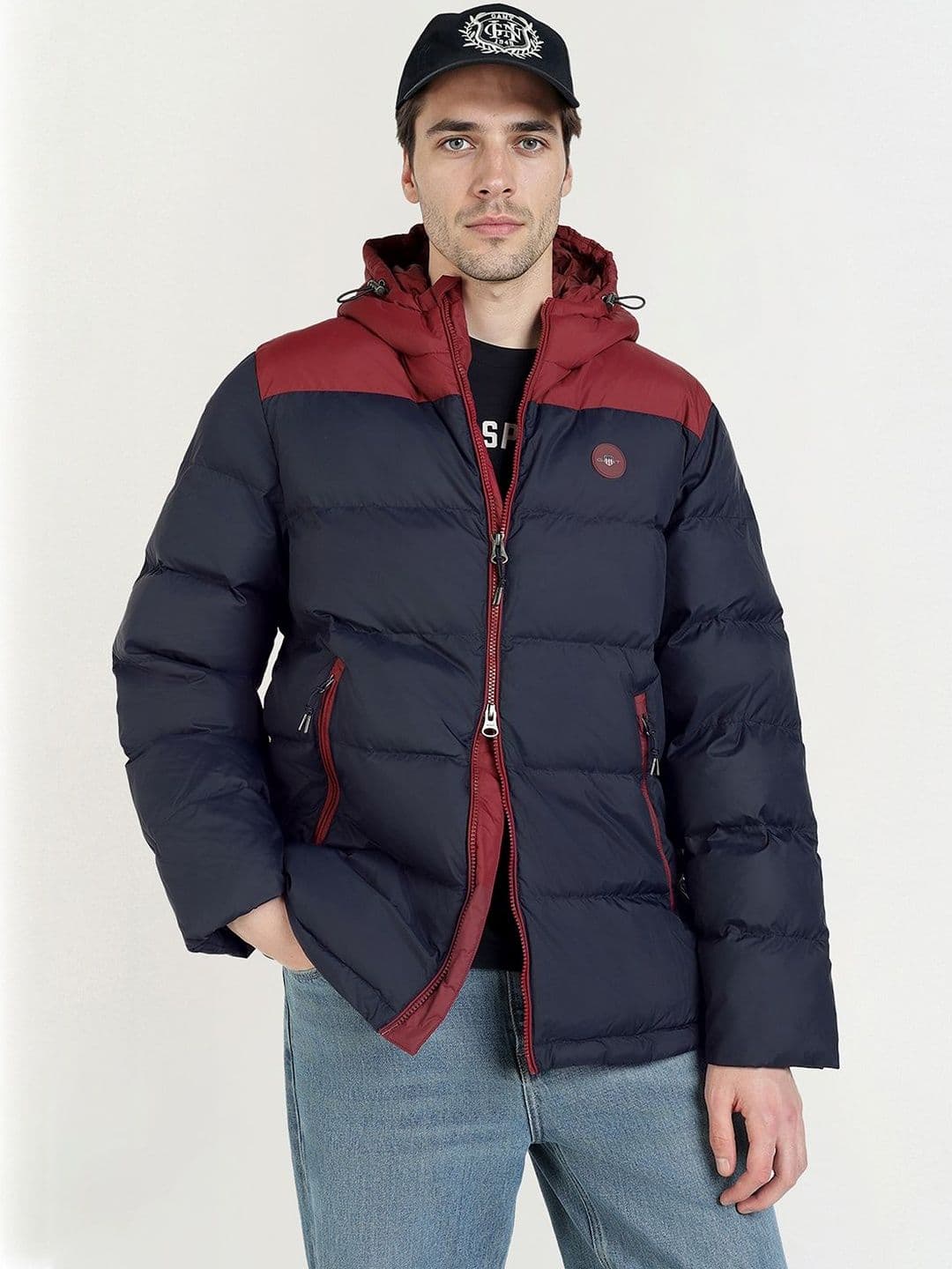 GANT Men Hooded Colourblocked Lightweight Puffer Jacket - view 1