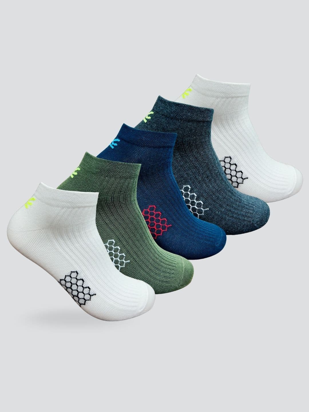 WROGN Unisex Pack Of 5 Pair Assorted Patterned Ankle Length Socks - view 1
