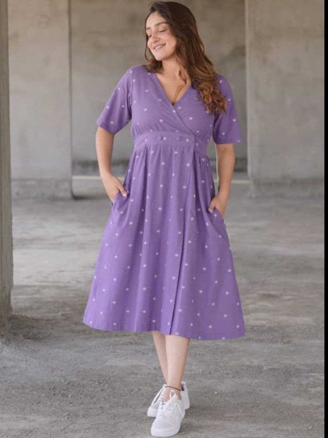 GOBYA Women Printed V-Neck Ethnic Dress - view 1