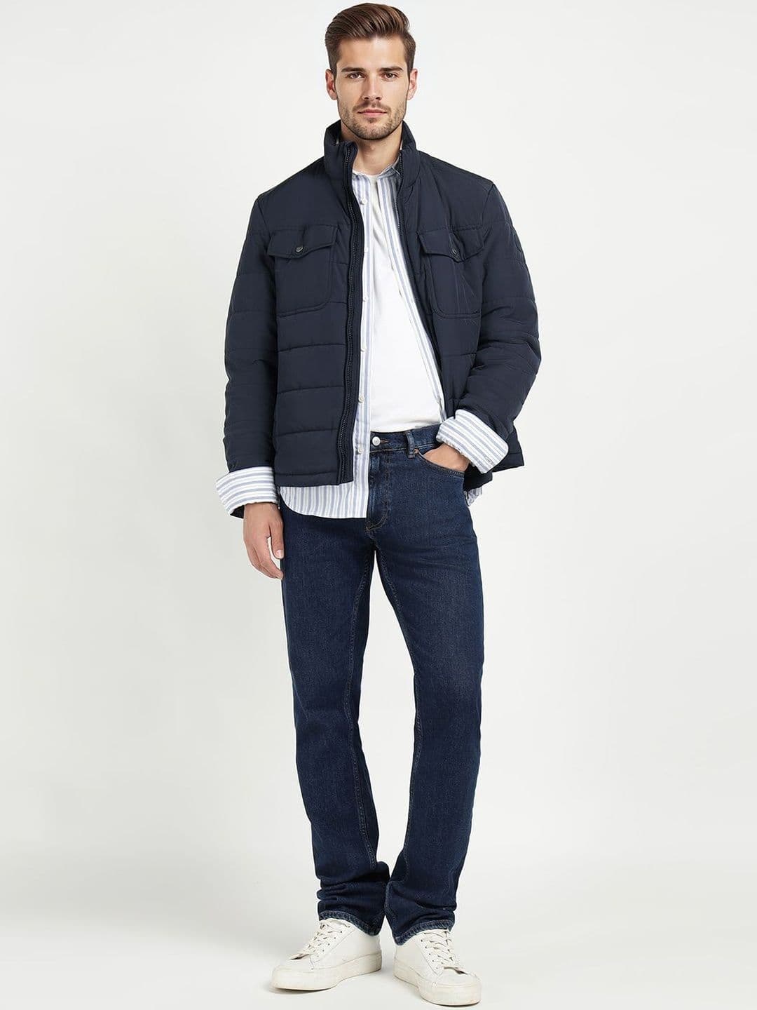 GANT Men Quilted High Neck Lightweight Puffer Jacket - view 1