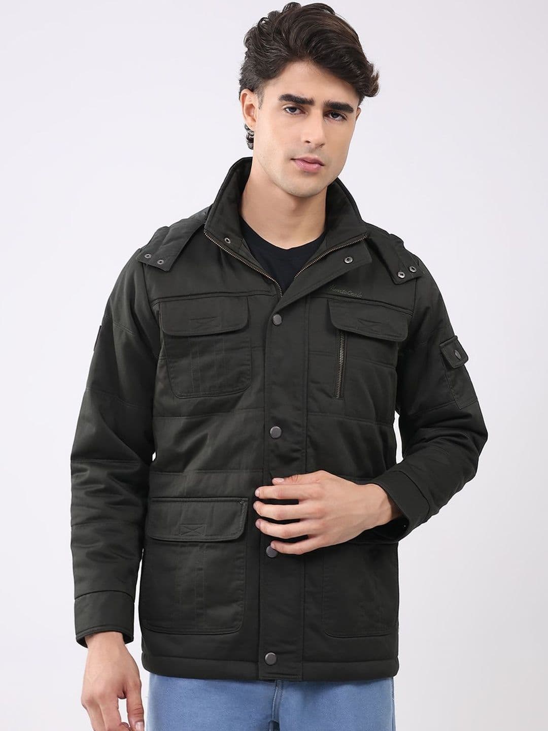 Monte Carlo Men Solid Pocket Detailing Puffer Jacket - view 1