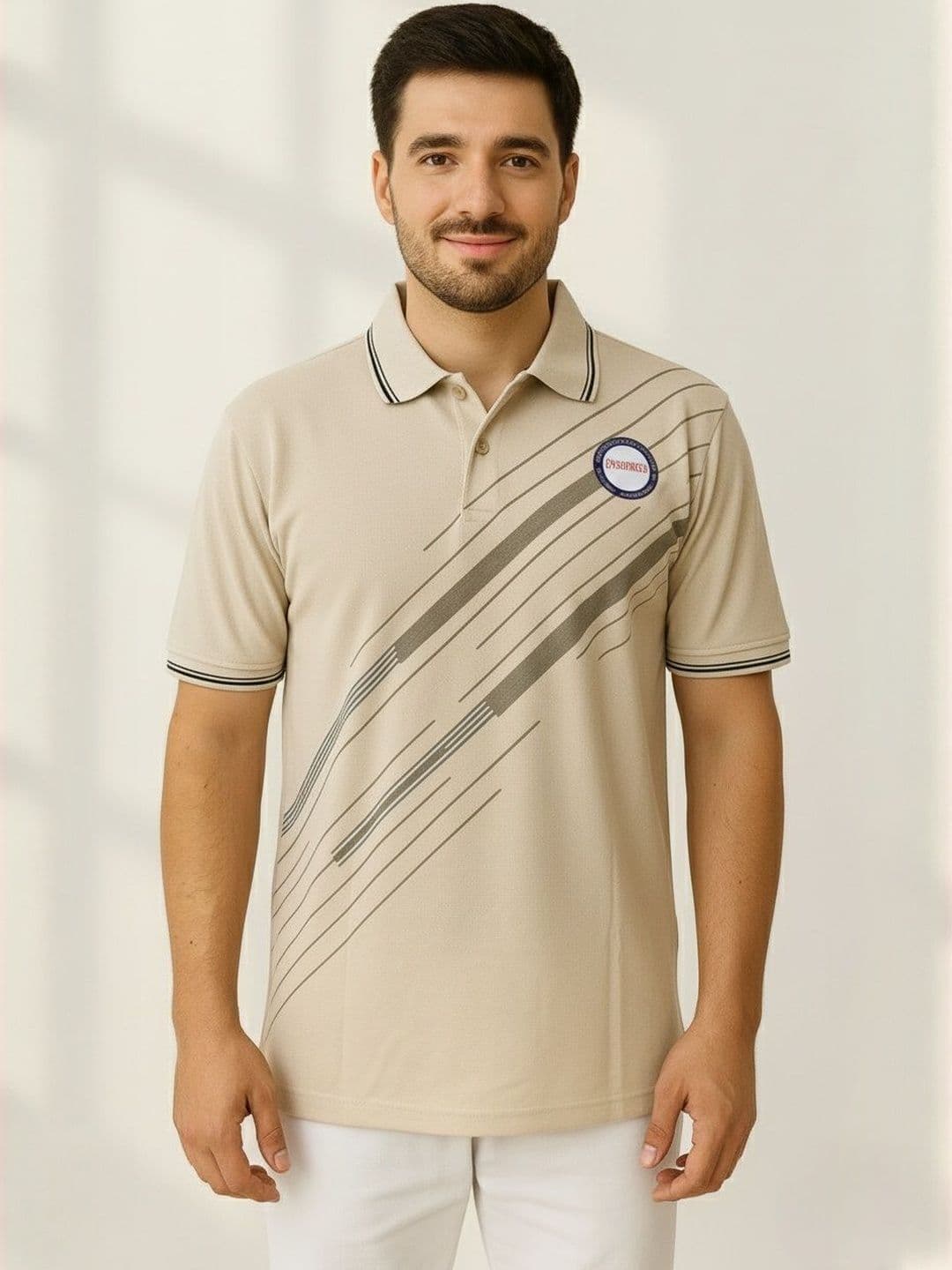 Dollar Men Printed Polo Collar Short Sleeves T-shirt - view 1