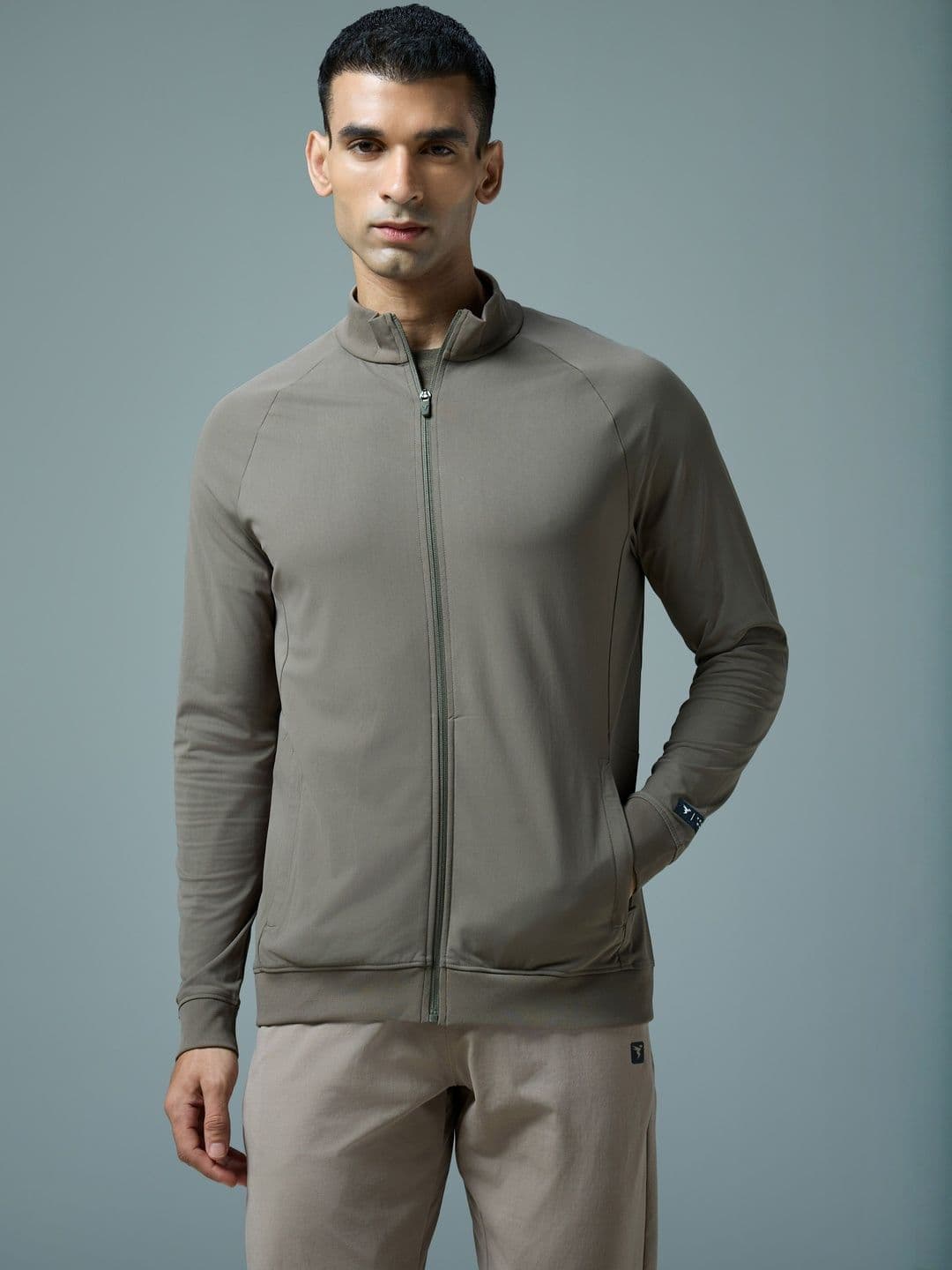 Technosport Men Mock Collar Solid Lightweight Sporty Jacket - view 1