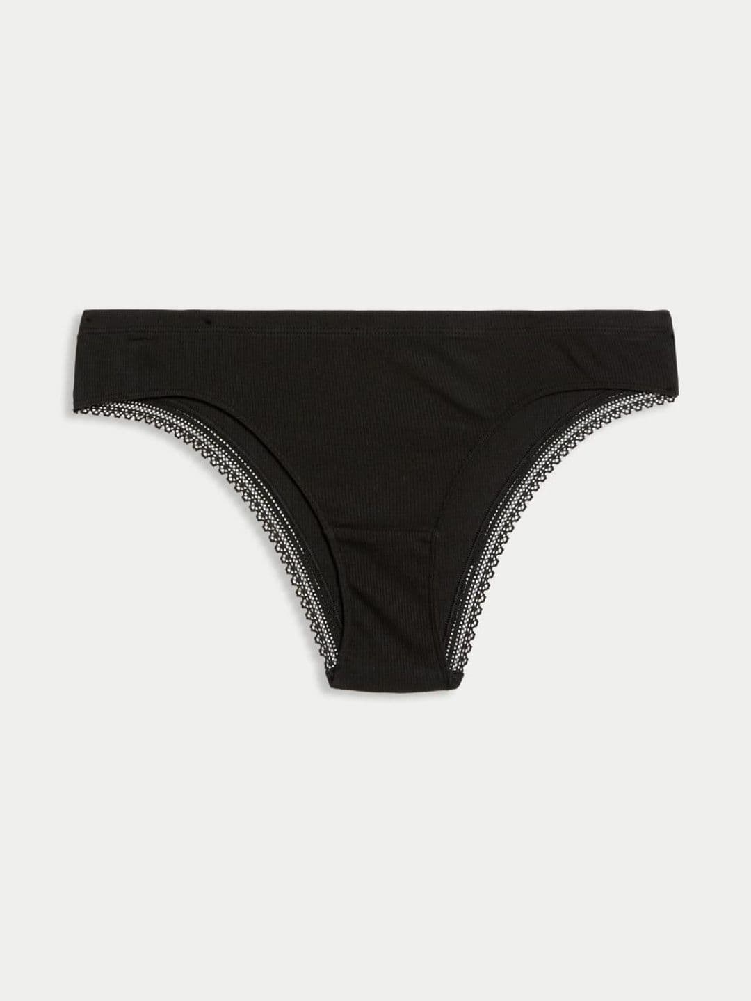 Marks & Spencer Cotton Rich Rib Brazilian Knickers - view 1