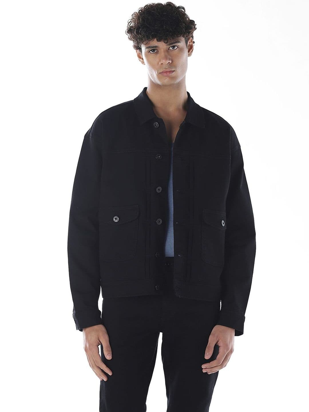 Jack & Jones Men Solid Open Front Jacket - view 1