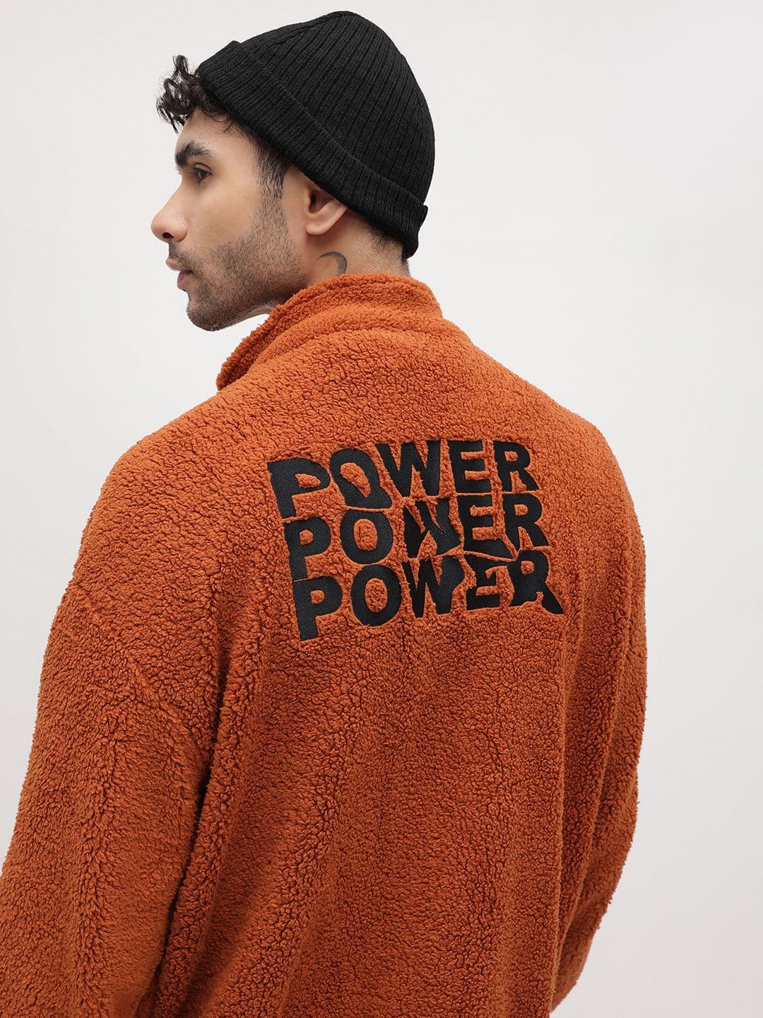 The Roadster Life Co. Applique Typography Mock Collar Sherpa Jacket - view 1