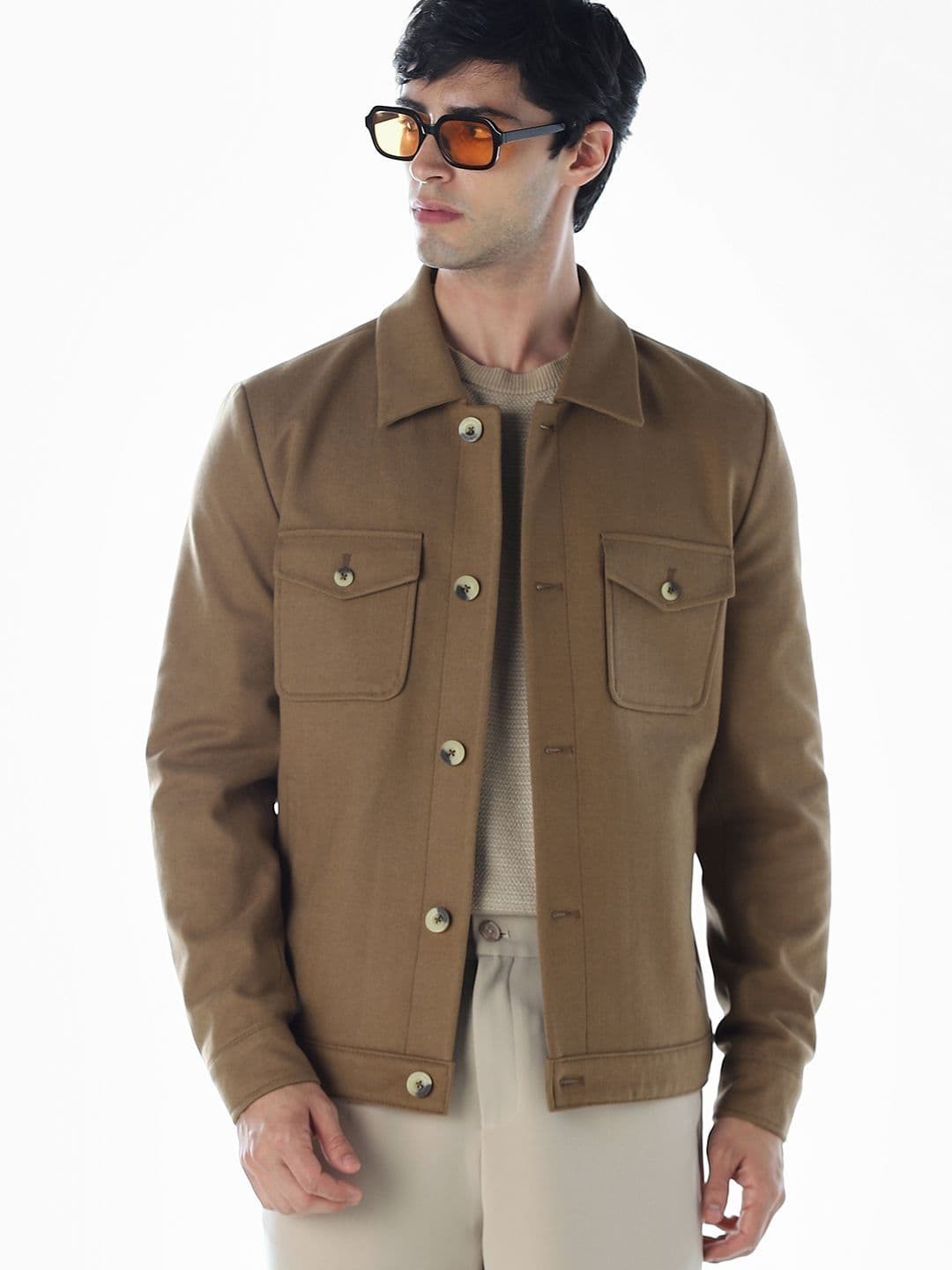 Jack & Jones Men Spread Collar Solid Tailored Jacket - view 1