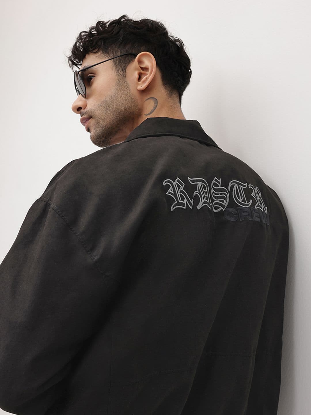 The Roadster Life Co. Typography Embroidered Suede Finish Bomber Jacket - view 1