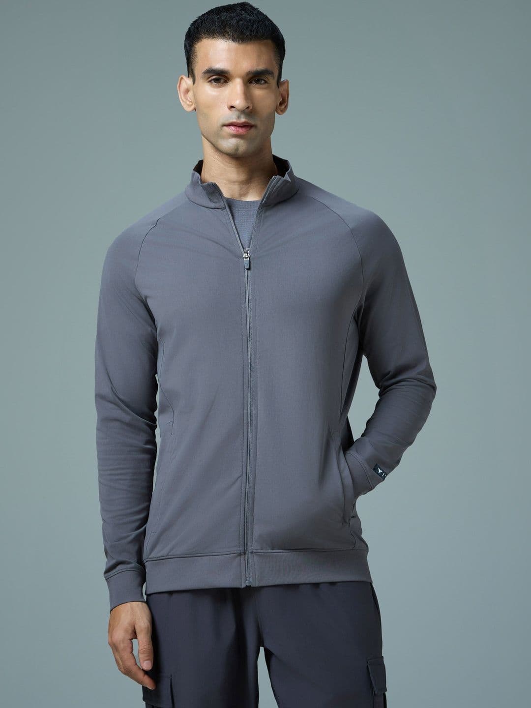 Technosport Men Mock Collar Solid Lightweight Sporty Jacket - view 1