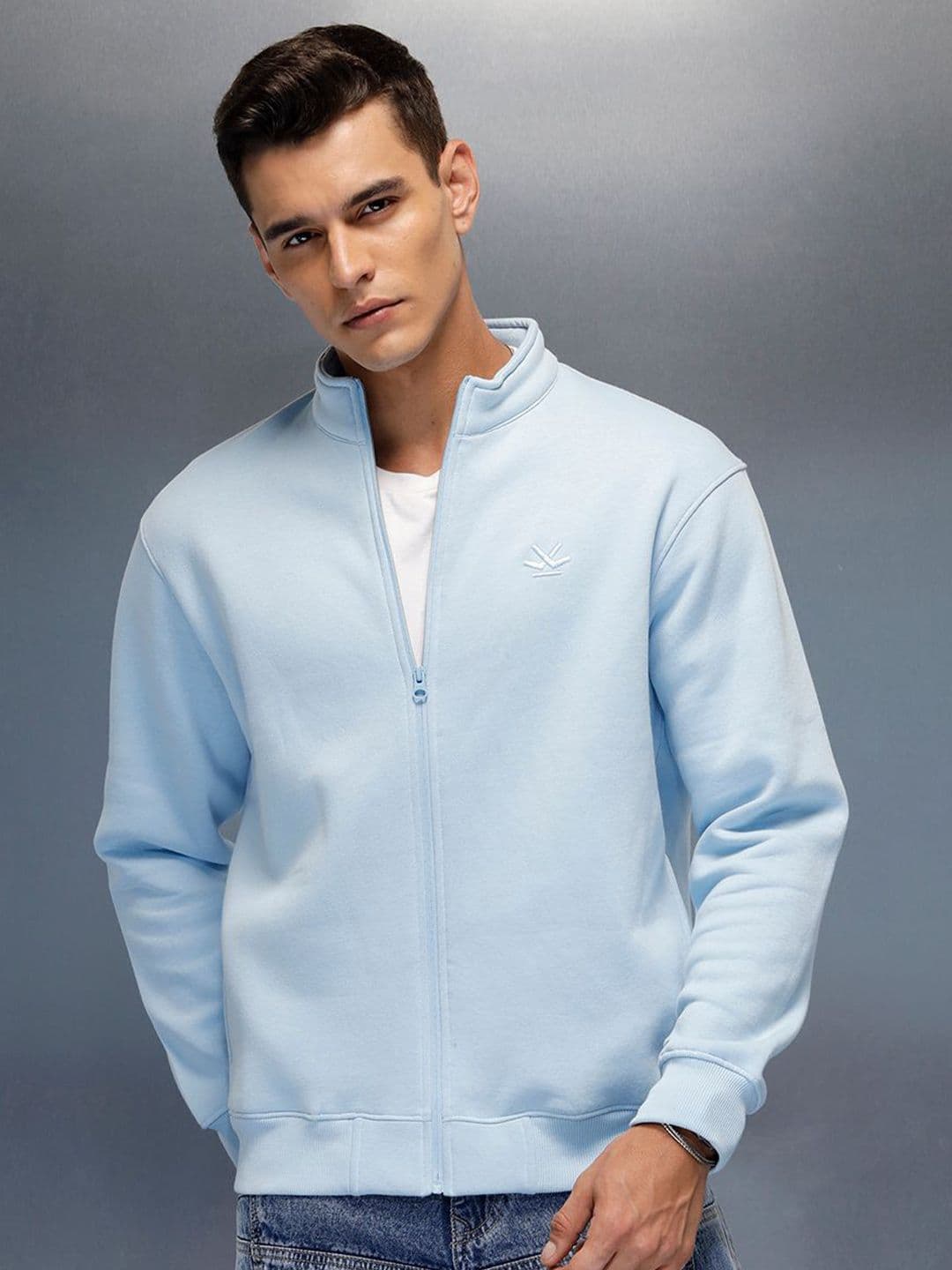 WROGN Men Solid Mock Collar Long Sleeves Sweatshirt - view 1